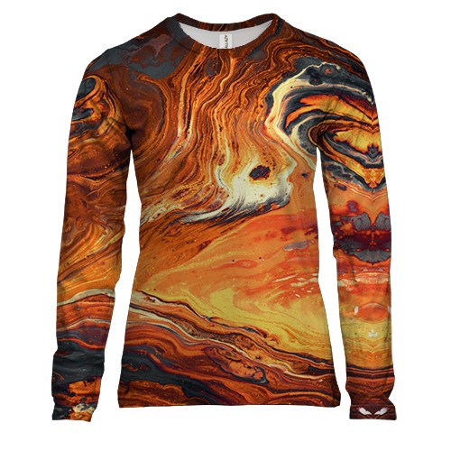 Жіночий 3D лонгслів Абстракція розводи фарби 6