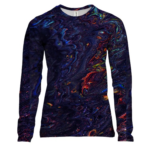 Жіночий 3D лонгслів Abstraction neon drops