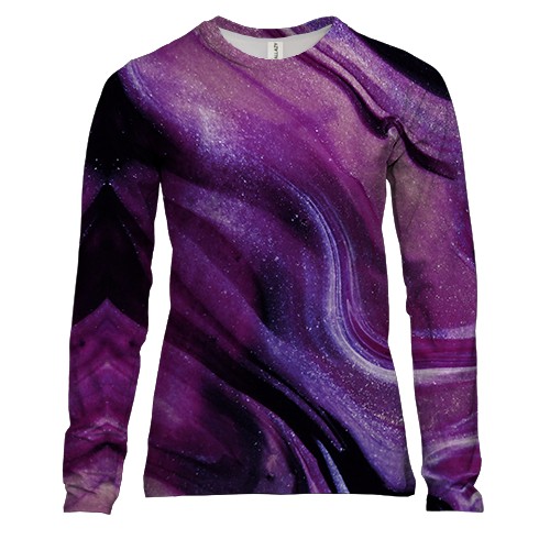 Женский 3D лонгслив Абстракция разводы краски 8