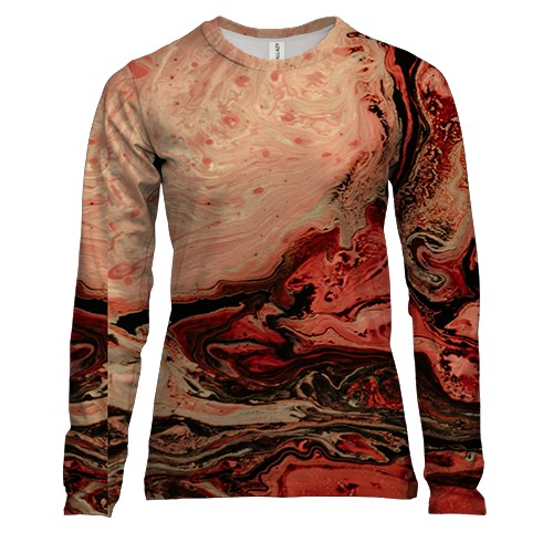 Женский 3D лонгслив Абстракция разводы краски 3