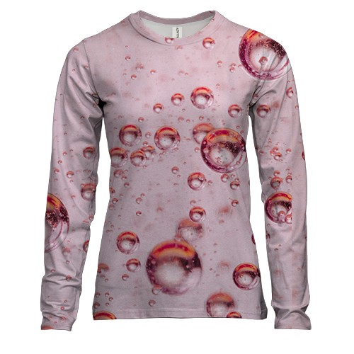 Женский 3D лонгслив Pink bubbles pattern