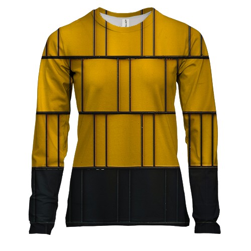 Женский 3D лонгслив Yellow-black pattern