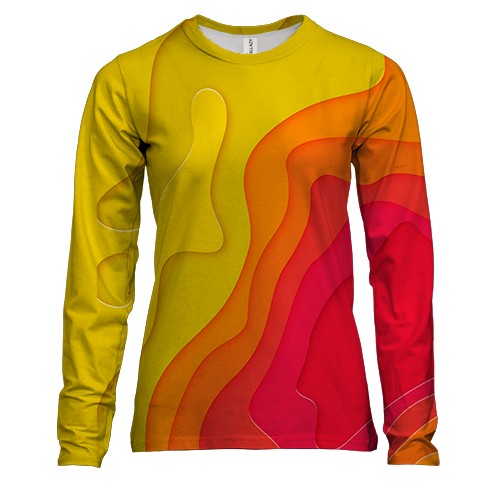 Жіночий 3D лонгслів Abstraction yellow-red