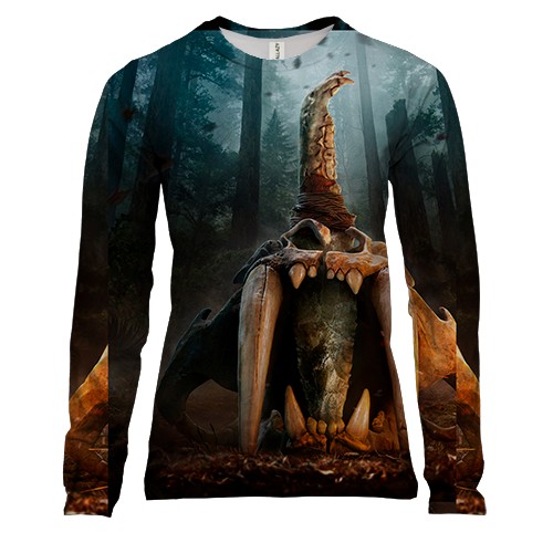 Женский 3D лонгслив Скелет жуткого существа