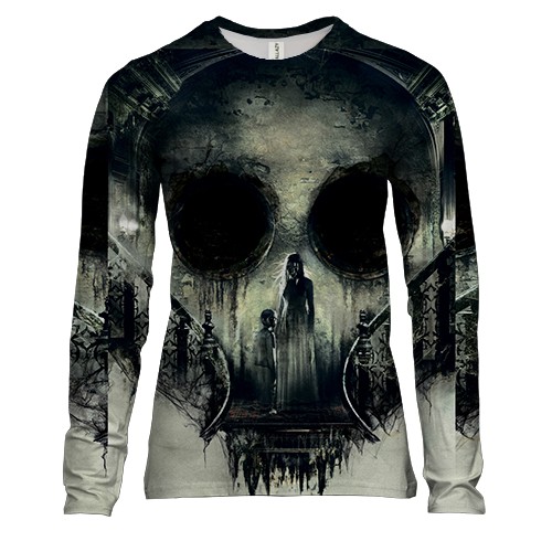 Женский 3D лонгслив Skull of mystic