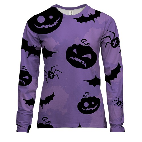 Женский 3D лонгслив Halloween pattern