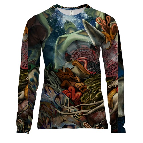 Женский 3D лонгслив Spooky Halloween Art