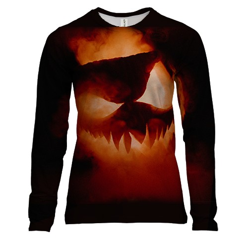 Жіночий 3D лонгслів Halloween pumpkin art