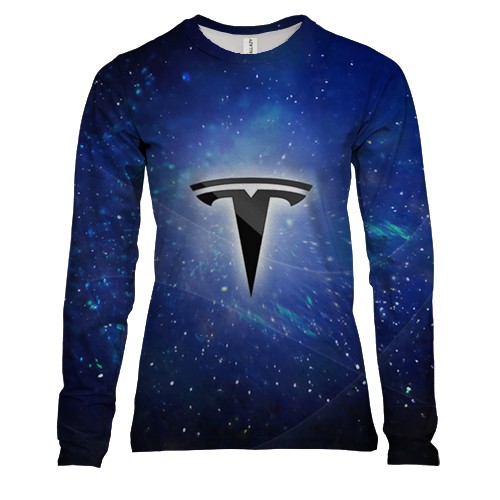 Женский 3D лонгслив Tesla космос