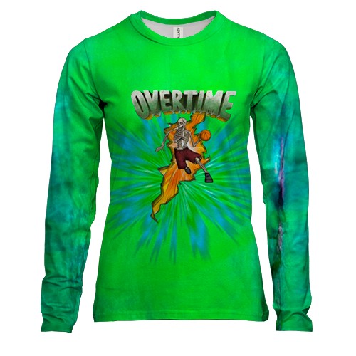 Жіночий 3D лонгслів Скелет-баскетболіст