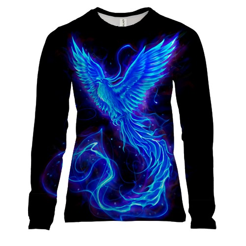 Женский 3D лонгслив Синяя птица