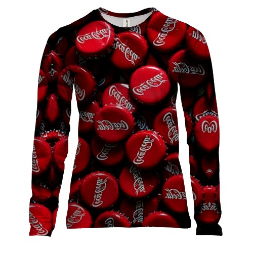 Женский 3D лонгслив крышки Coca Cola