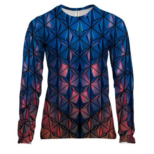 Жіночий 3D лонгслів Low poly pattern.