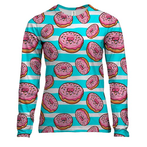 Жіночий 3D лонгслів Donut pattern