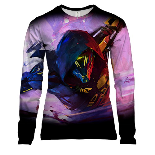 Жіночий 3D лонгслів Робот с капюшоном