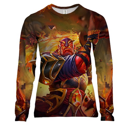 Женский 3D лонгслив Огненный воин