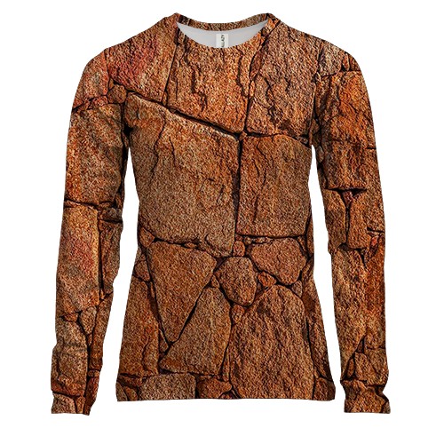 Женский 3D лонгслив Каменная стена