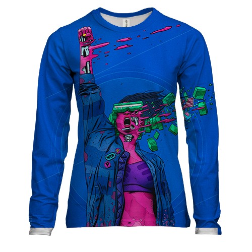 Жіночий 3D лонгслів Steampunk art