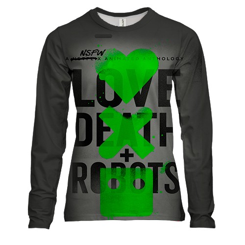 Женский 3D лонгслив Любовь Смерть Роботы