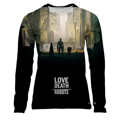 Жіночий 3D лонгслів Love death robots.
