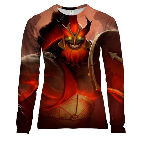 Жіночий 3D лонгслів Воїн з рудою бородою