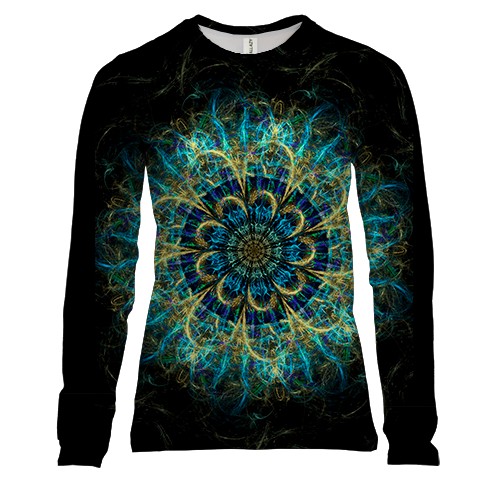 Жіночий 3D лонгслів Neon mandala