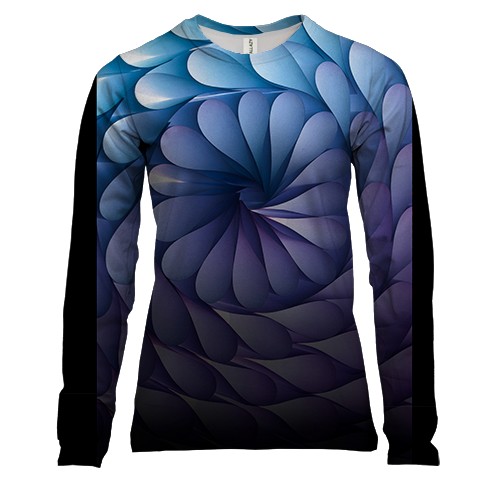 Жіночий 3D лонгслів радіальна абстракція