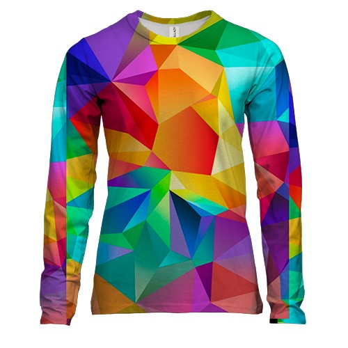 Женский 3D лонгслив Multicolored low poly.
