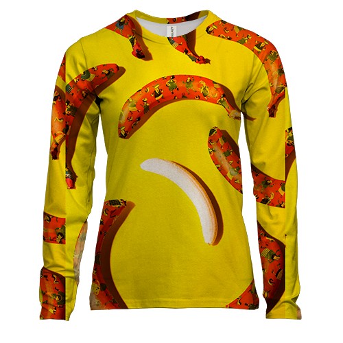 Жіночий 3D лонгслів Банан з принтом