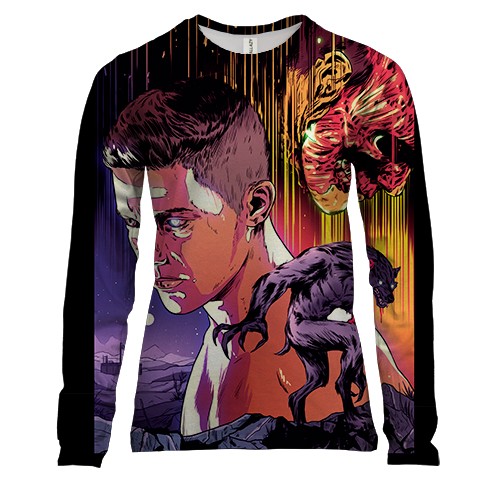 Жіночий 3D лонгслів Любов смерть і роботи. перевертні