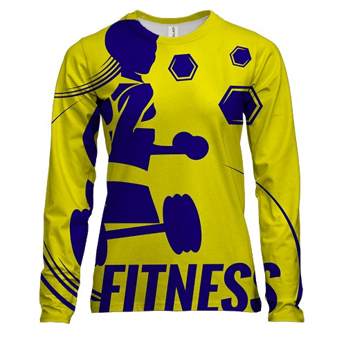 Жіночий 3D лонгслів Fitness Girl.