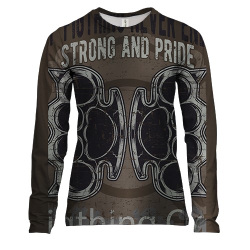 Женский 3D лонгслив с кастетами