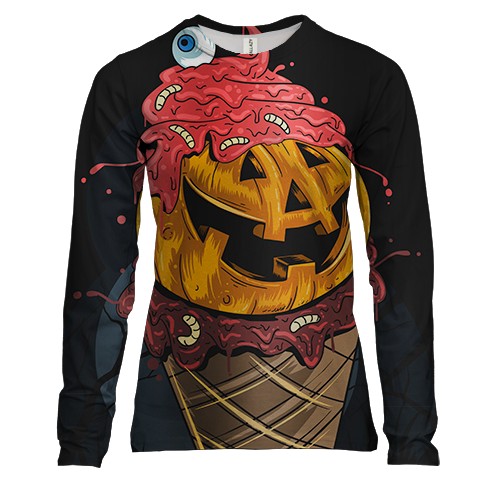 Жіночий 3D лонгслів Halloween ice cream
