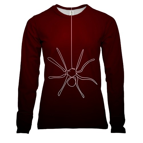 Женский 3D лонгслив Spider white line