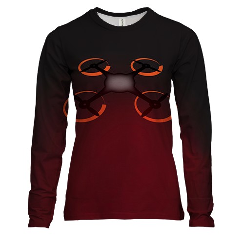 Женский 3D лонгслив с дроном