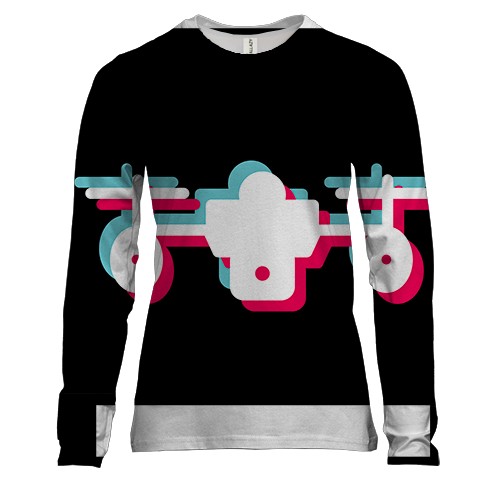 Жіночий 3D лонгслів Drone anaglyph