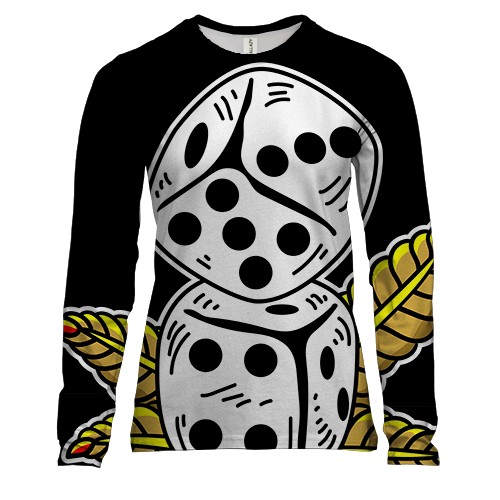 Женский 3D лонгслив с игральными кубиками