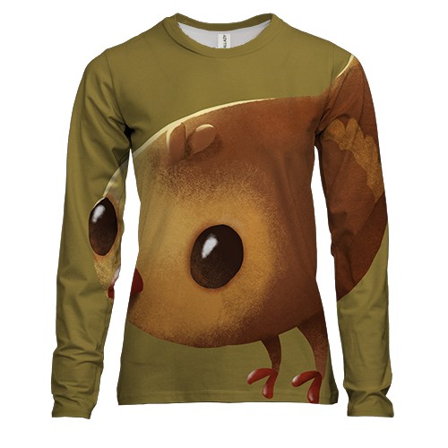 Женский 3D лонгслив Brown bird