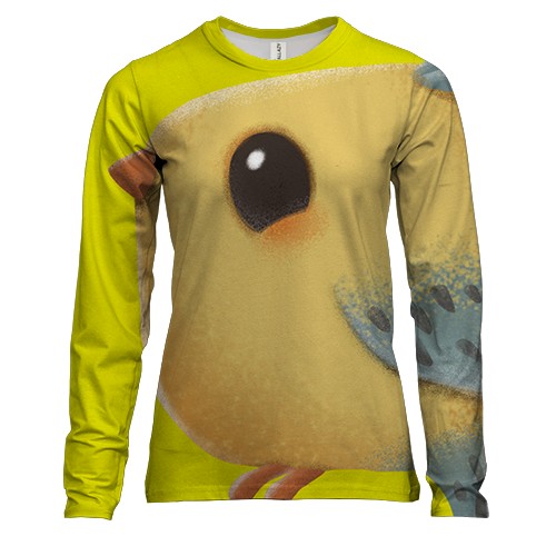 Женский 3D лонгслив Cute yellow bird