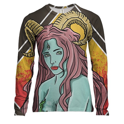 Жіночий 3D лонгслів Дівчина-сатир