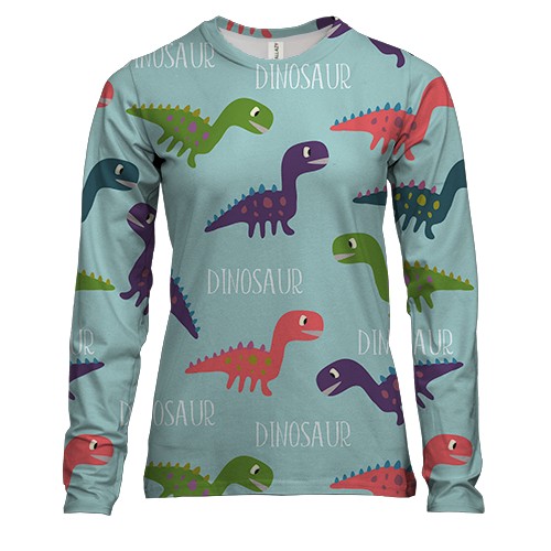Женский 3D лонгслив Dinosaur  pattern