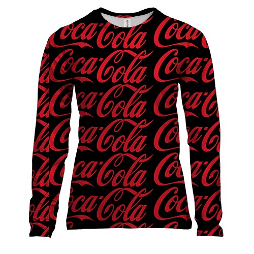 Жіночий 3D лонгслів Coca Cola pattern
