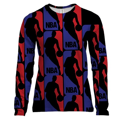 Жіночий 3D лонгслів NBA pattern