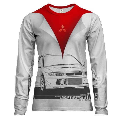 Жіночий 3D лонгслів Mitsubishi (малюнок)