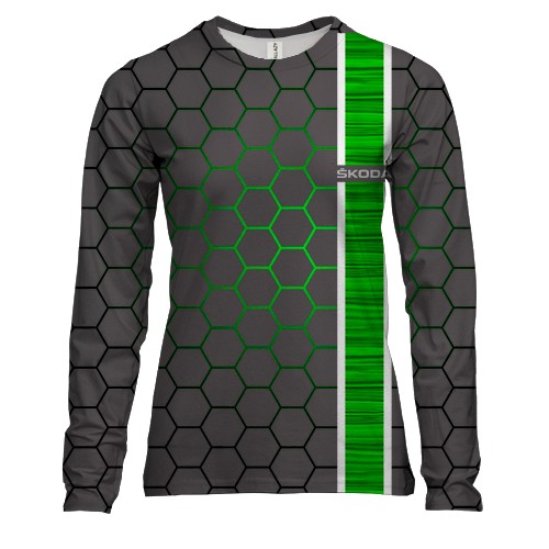 Женский 3D лонгслив Skoda (надпись)