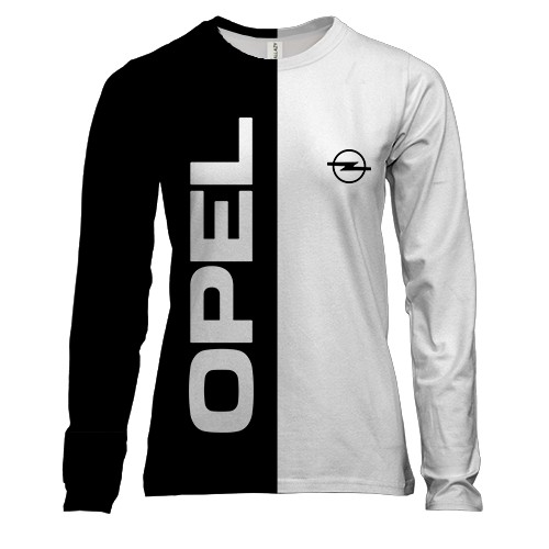 Жіночий 3D лонгслів Opel logo (Black and White)