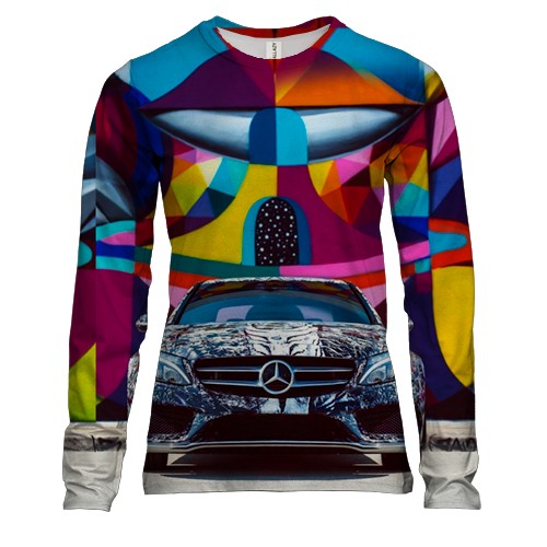 Женский 3D лонгслив Mercedes Street Art
