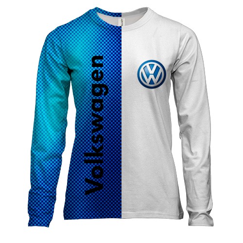 Женский 3D лонгслив Volkswagen Blue Logo