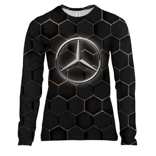 Женский 3D лонгслив Mercedes-Benz Logo