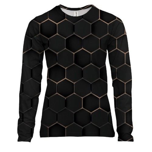 Жіночий 3D лонгслів Неонова Броня (Gold)